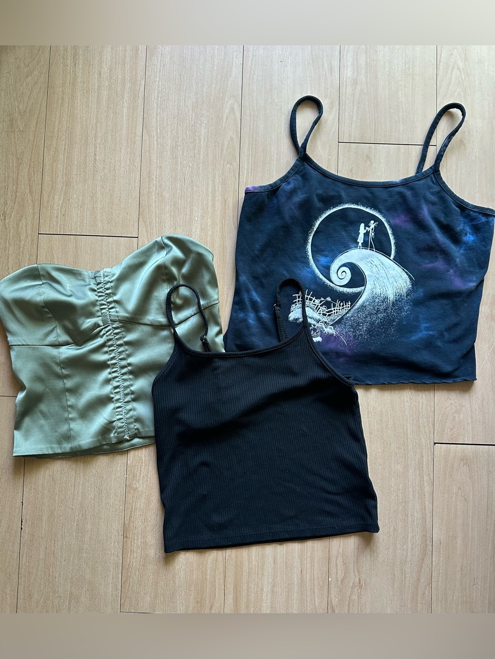 Lot Of 3 Small Crop Tops Alt Y2K Style Abercrombie Corset Tim Burton Am Eagle